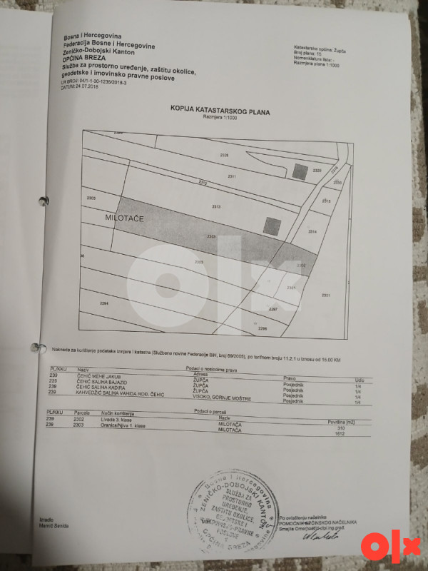 Zemljište Breza Zupce Milotoca 4