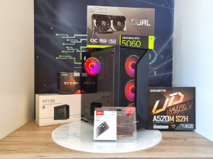 Gaming PC AMD Ryzen 7 5700X RTX 5060 8GB 16GB 3600 RGB 512GB SSD