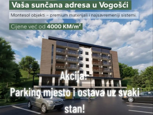 Stanovi 56.7 do 68.5m2 Vogošća Sarajevo + parking+ostava uz stan