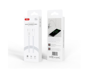 USB kabal XO NB-Q260A USB-C to USB-C 60W pleteni White