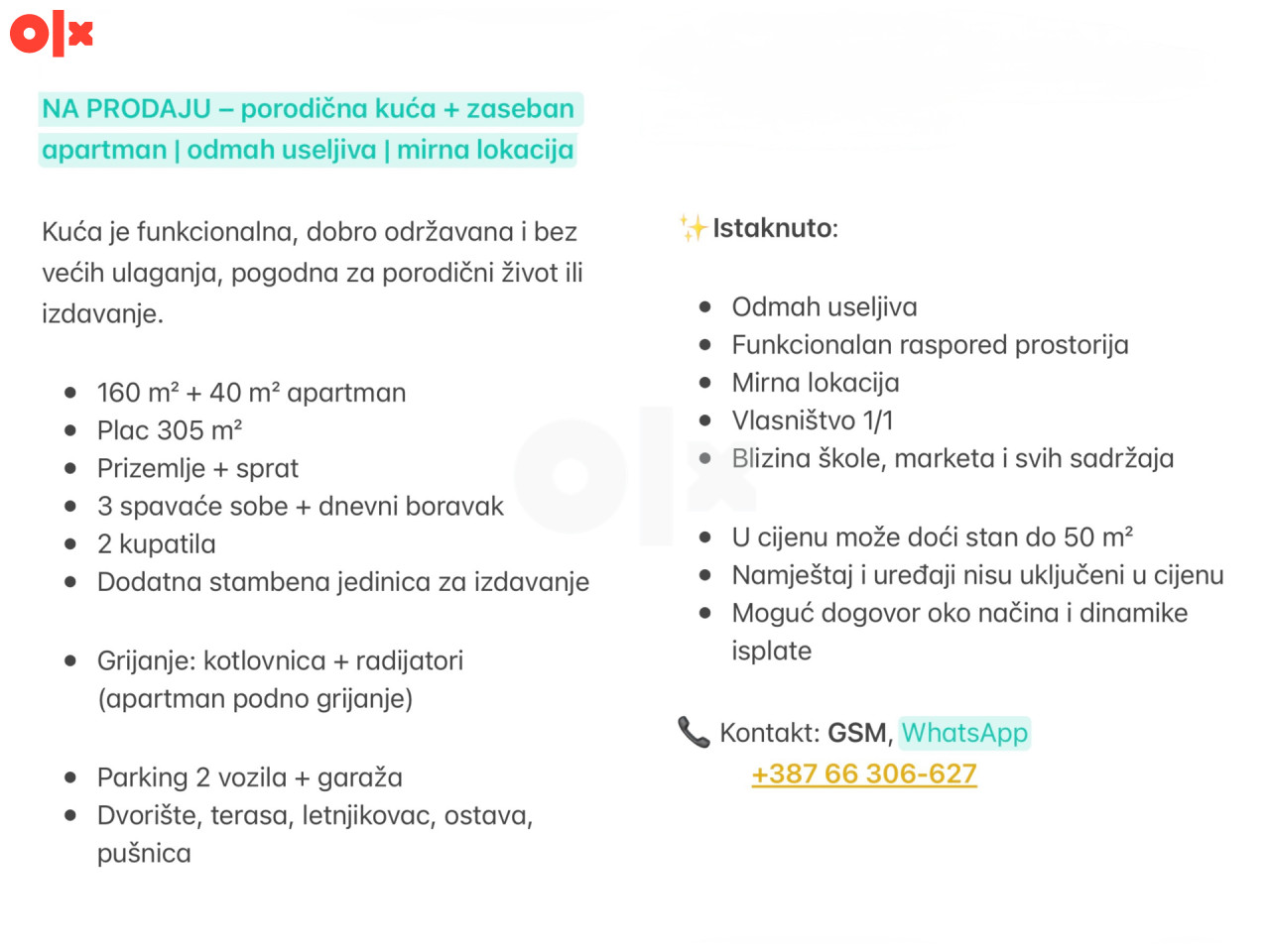 Porodična kuća sa apartmanom 14