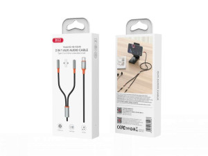 Audio adapter XO NB-R269B sa duplim kablom Type-C na 3,5mm 1,2...