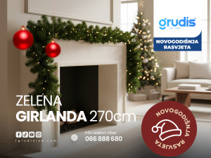 Girlanda 270cm zelena novogodisnji ukrasi rasvjeta