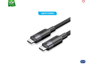 Kabal USB-C na USB-C 100W GEN2 3.2 VENTION 1m crni 044097