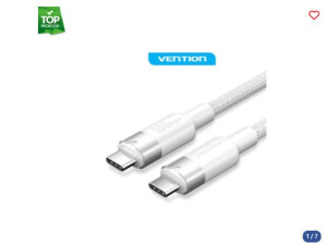 Kabal USB-C na USB-C 100W GEN2 3.2 VENTION 1m bijeli 044099