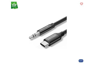 Kabal USB-C na 3.5mm sa DAC čipom VENTION 1.5m crni 044128