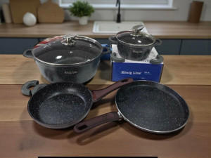Granitni set posudja Konig Line, dvije duboke serpe + dvije tave