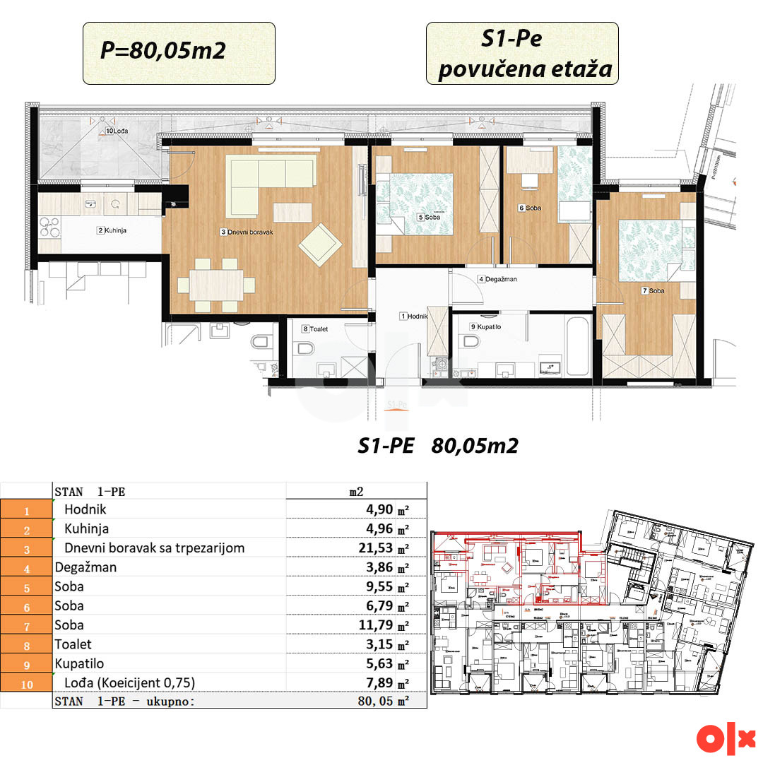 Stan Banja Luka 80.05m2- Krfska Mejdan