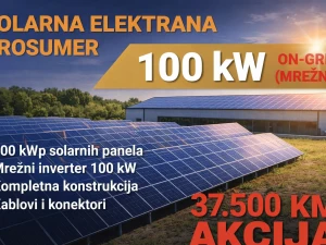 ON-GRID 100kW Solarna elektrana Solarni Paneli Akumulatori