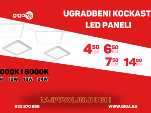GIGA.BA UGRADNI LED PANEL KOCKA 6W 12W 18W 24W 4000K 6000K
