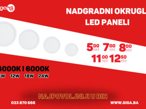GIGA.BA NADGRADNI LED PANEL OKRUGLI 6W 12W 18W 24W 4000K 6000K