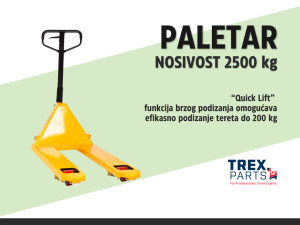 Ručni paletar | Nosivost 2500 kg