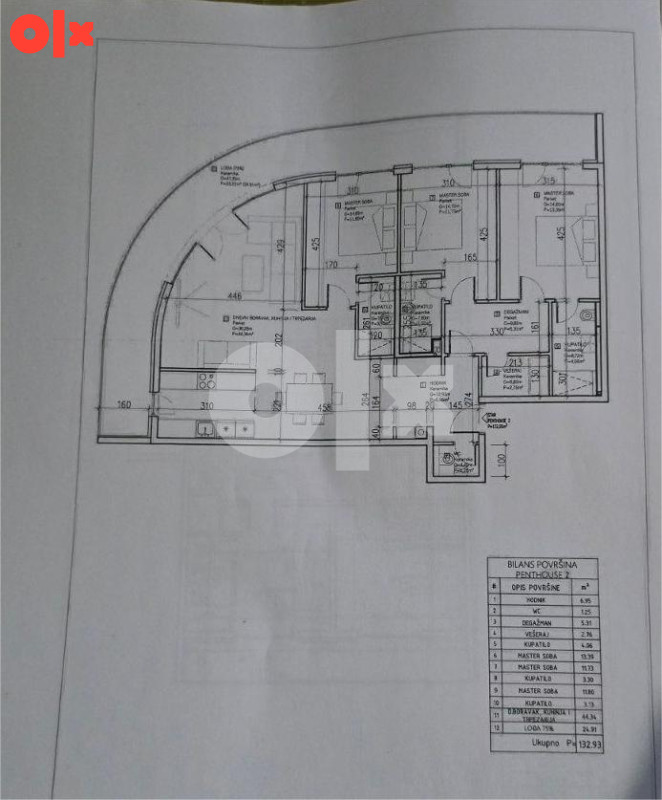 PENTHOUSE - Nova Vogošća 132.93 m2 - Dva garažna mjesta + Ostava 25