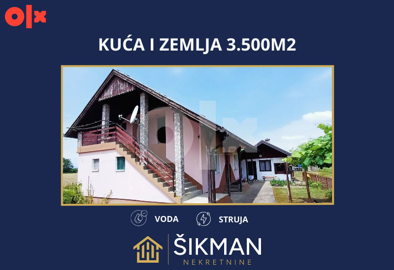 Kuća i plac Prijedor 3500m2, Petrov Gaj