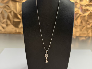 Lancic i privjesak zenski srebro 925