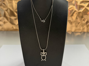 Lancic i privjesak zenski srebro 925