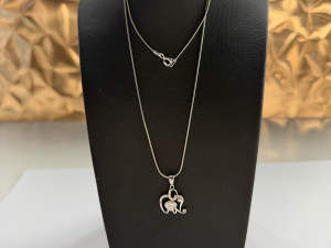 Lancic i privjesak zenski srebro 925