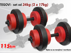 Tegovi Bučice - Set 34kg (2x17kg)