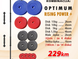 Tegovi Bučice - OPTIMUM 80kg  diskovi + šipke