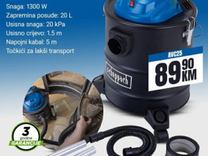 USISIVAČ ZA PEPEO SCHEPPACH USISIVAC ZA KAMIN PEĆ