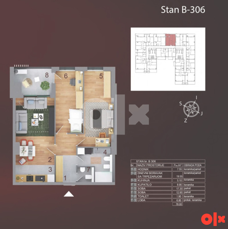 Stan Banja Luka 78m2 2