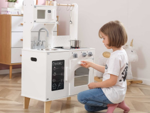 VIGA Mali sef drvena kuhinja / kuvar set za djecu - bijela