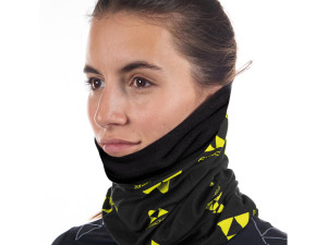 Bandana FISCHER Logo Fleece Black Yellow