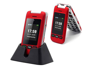 Telefon na tipke Artfone F20 preklop Red