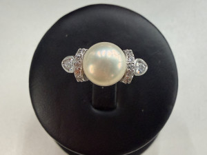 Prsten zenski srebro 925 biser