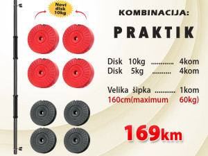 Tegovi Bučice + Velika Šipka - PRAKTIK Set 65kg