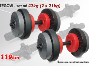 Tegovi Bučice - Set 42kg (2x21kg)