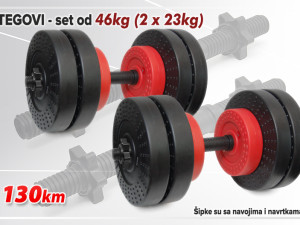 Tegovi bučice 46kg set