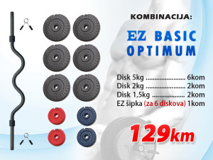 Tegovi & EZ šipka - 38kg komplet (EZ BASIC OPTIMUM)