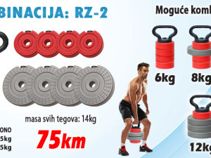 Tegovi + Ručka za Rusko Zvono Girja (14kg set)