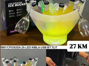 Posuda za led i pice-kibla, sa Led svjetlom i Bluetooth zvucnikom