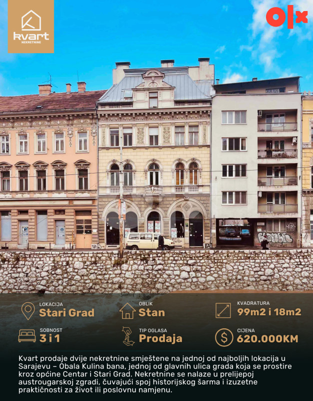 Stan Sarajevo Stari Grad | Kvart Nekretnine