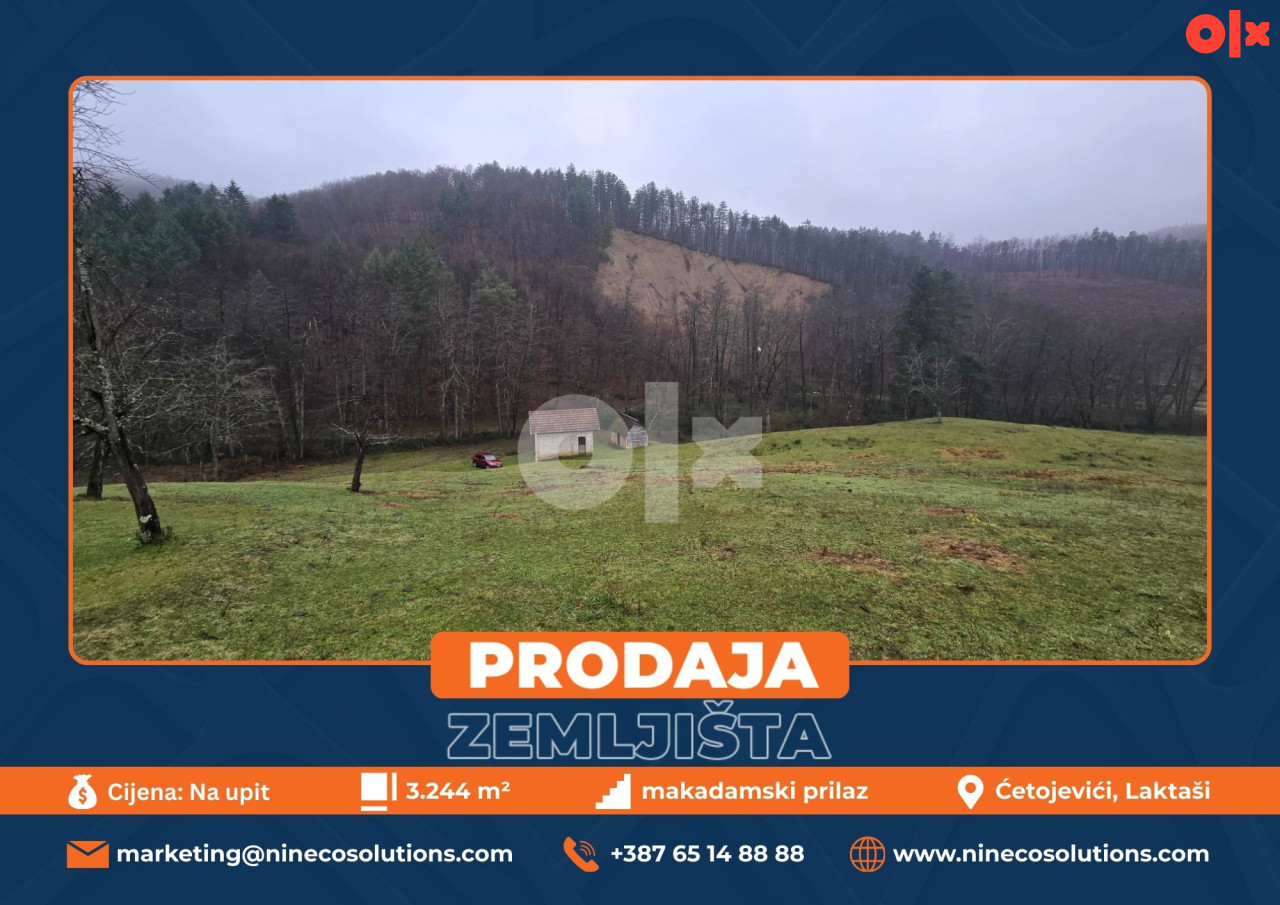 ZEMLJIŠTE - ĆETOJEVIĆI - LAKTAŠI - 3.244 m2