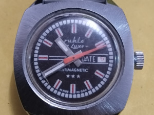 RUHLA DE LUXE DATE ANTIMAGNETIC Germany DDR UMF24