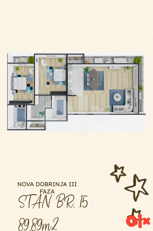 Stan Istočno Sarajevo 90m2 NOVA DOBRINJA 2