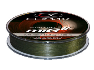 Struna Climax miG8 Braid 135m 0,14mm Zelena