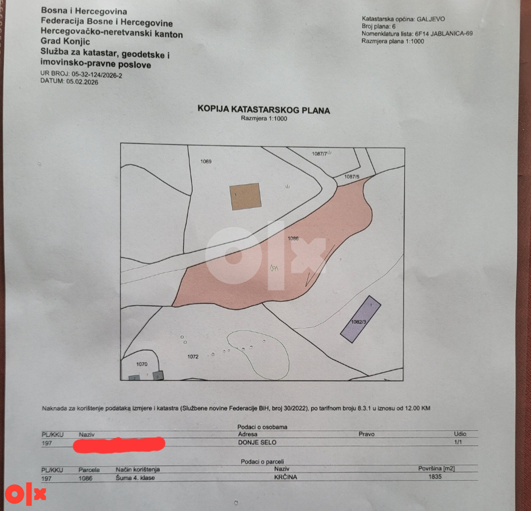 Zemljište Konjic 2000m2 3