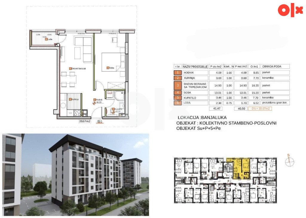 Dvosoban stan 40m2 Budžak kod Poljoprivredne škole Banja Luka 2