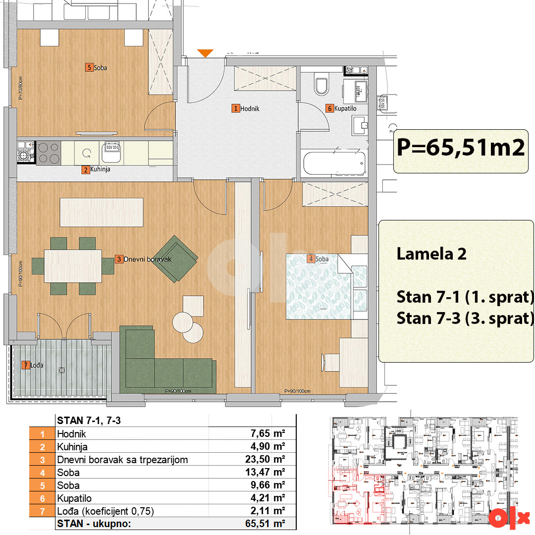 Trosoban stan 65m2 TC Delta Banja Luka KOMPENZACIJA 10