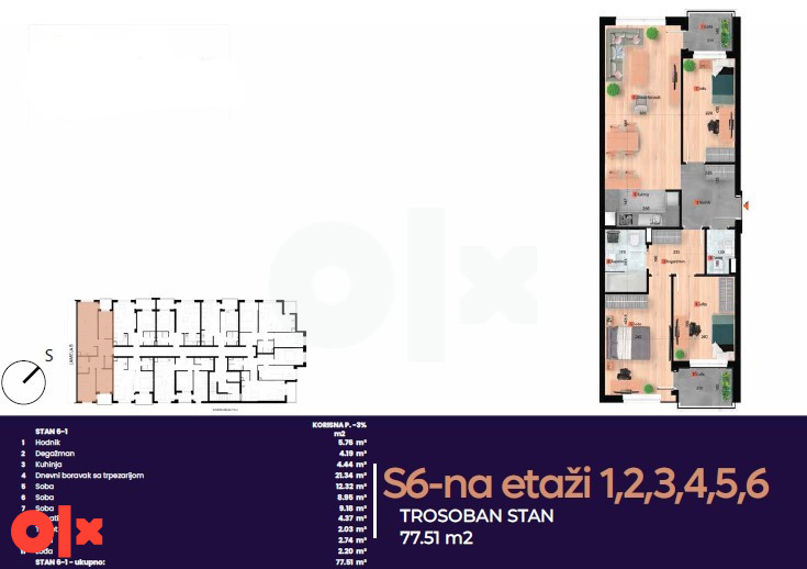 Četverosoban stan 77m2 Budžak Banja Luka 4
