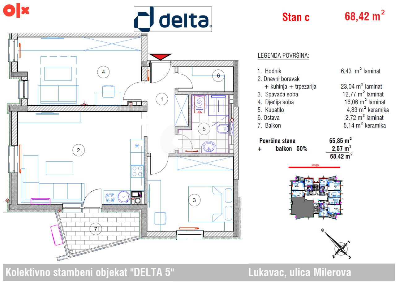 Stan Lukavac 68.42m2 3