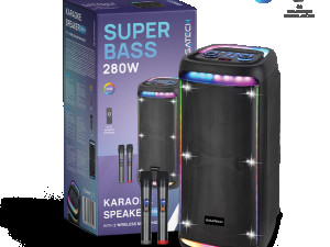 Zvučnik Gigatech  2x10" karaoke s 2 wireless mikrofona