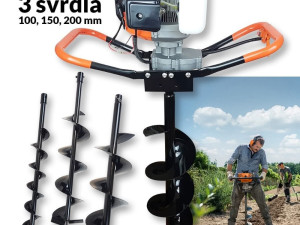 Busac za zemlju sa tri svrdla 10,15 i 20 cm