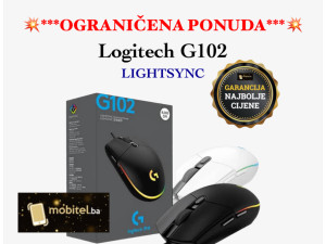 Gaming miš Logitech Lightsync G102 crni 8000 DPI mouse žičani