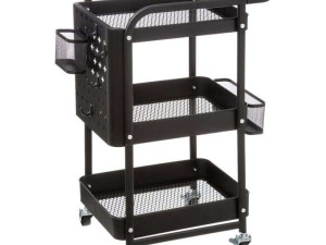 Five kolica kuhinjska 3 police metal crna