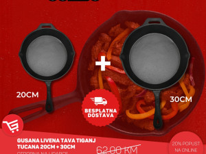 GIGA.BA GUSANA LIVENA TAVA TIGANJ TUCANA 20CM + 30CM